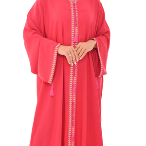 Plain Color Arabic Jalabiya <b>for</b> Women Modest <b>Long</b> <b>Dress</b> Breathable Fabric Traditional Middle East Outfit - Product Image 6