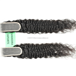 Extensiones de cabello humano procesado químicamente sin encaje tejido rizado cierre 2*6 de templo indio virgen HD de la mejor calidad - Product Image 6