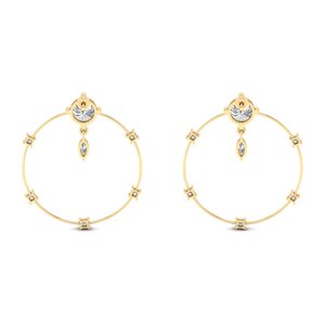 REYES Factory Wholesale Price 925 <b>Silver</b> Round Brilliant Cut Moissanite Hoop Earrings Women Wedding Party Wear Jewelry Gift - Product Image 4