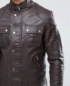 New Custom Design Fashion Motorbike Winter Leather <b>Jacket</b> Front Zipper Side Pockets Casual Wear Winter <b>Biker</b> <b>Jacket</b> - Product Image 3