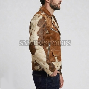Chaqueta de Cuero Genuino para Mujer, Hecha con Piel de Vaca, Chaquetas de Cuero Vacuno 100% de Alta Calidad para Hombre - Product Image 2