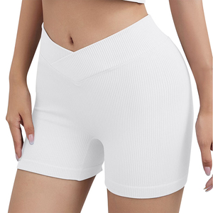 Shorts de Compresión de Cintura Alta para Mujer, Color Blanco, Spandex y Poliéster, Sin Costuras, Ropa Deportiva para Exteriores - Product Image 1