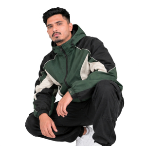 <b>Men</b> Hooded Color Block Windbreaker <b>Jacket</b> Casual Outdoor Sport <b>Track</b> <b>Jacket</b> Full Zip Polyester Autumn Wear - Product Image 1
