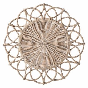 Sustainable Round Woven Rattan Placemat Handmade Natural Table <b>Mat</b> Boho Charger <b>Plate</b> Dining Table Decor Wholesale Bulk - Product Image 1