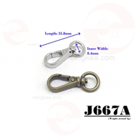 MING KEE METAL Mousquetons à ressort pivotants 8mm, crochets à pression, clips pour clés, clips pour breloques, accessoires pour sacs