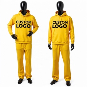 Wholesale Heavyweight Cotton Blank Baggy <b>Zip</b> up Hoodies Sweatsuits Unisex Sets Logo Custom Streetwear 500 Gsm Tracksuit - Product Image 4