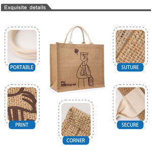 Sac en jute de haute qualité avec logo personnalisé, sac fourre-tout promotionnel imprimé pour la publicité d'entreprise - Product Image 5