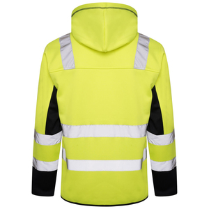 High Visibility Reflective Safety Hoodie ANSI Class 1 <b>Hi</b> <b>Vis</b> Work Jacket <b>Fleece</b> Safety Hoodies Reflective Stripes LED Flash - Product Image 3
