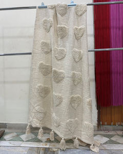 Couvertures en coton naturel de haute qualité, dernier modèle tendance, fait à la main, tufting, motif kilim, couleur avec motif - Product Image 1