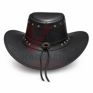 Chapeaux de cowboy en cuir occidental personnalisés, en cuir de vache véritable de qualité supérieure, pour le rodéo, marque privée, vente en gros pour les acheteurs mondiaux - Product Image 5