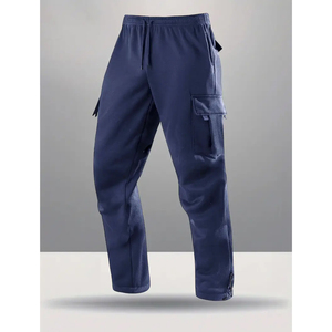 Pantalon de jogging cargo ample pour homme en molleton épais, multi-poches, style streetwear, en coton personnalisé, OEM - Product Image 2