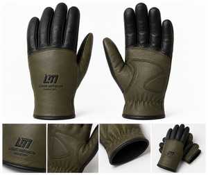 Long Mission Industry Leather Motorcycle <b>Gloves</b> Four Seasons Warm Wrist Length Sporty Outdoor Use Fur Lined Thermal Touchscreen - Product Image 2