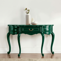 Table console Demilune de luxe sur mesure, classique, en bois massif, pour entrée, couloir, villa, hôtel, mobilier avec plateau en marbre OEM