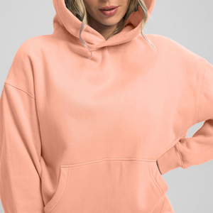 High Quality Heavyweight Breathable Plain Dyed Pullover <b>Hoodie</b> Cotton Made Oversized Women's Drop Shoulder Hoodies - Product Image 6