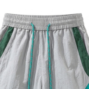 Ensemble de survêtement unisexe color-block avec capuche et fermeture éclair, short sportif léger en polyester pour l'été - Product Image 6