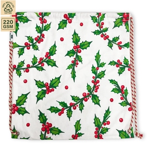 Bolsa de Regalo Navideña Personalizada de Algodón con Cordón, 37x41 cm, Estampado de Aloe, Reutilizable, Saco de Santa, Venta al por Mayor, OEM, Marca Privada, Proveedor a Granel - Product Image 2