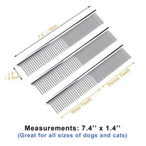 Peine de Metal de Dientes Finos y Gruesos, Herramienta Reutilizable para Peinar el Cabello y Limpiar el Pelo de Mascotas - Product Image 3