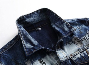 Custom Jacket <b>Jeans</b> Homme Washed Jacket for Men Oversized Vintage Denim Jacket - Product Image 6