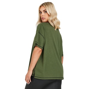 Camiseta de Manga Corta con Cuello Redondo y Costura Raglán en Color Sólido para Mujer, Verano 2026, Diseño de Espina de Pescado, Camisetas Clásicas Básicas y Elegantes para Mujer - Product Image 2