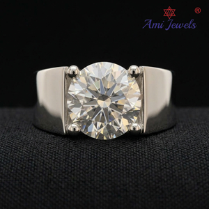 Anillo Sencillo de Oro Blanco de 9k con Diamante Brillante, Certificado IGI, Elegante Anillo de Boda, Compromiso, Idea de Regalo para Fiesta - Product Image 1