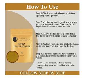 CARMEL ORGANICS Poudre de Henné Herbal 800 Grammes (Mélange de Henné, Amla, Bhringraj, Bacopa, Fenugrec, Neem) pour la Coloration des Cheveux - Product Image 4
