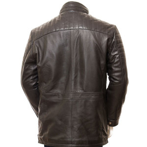 Chaqueta Bomber de Cuero con Grabado de Cocodrilo Azul para Hombre, Cuello Alto, Cierre de Cremallera, Estilo Motociclista, Corte Regular, para Otoño - Product Image 6