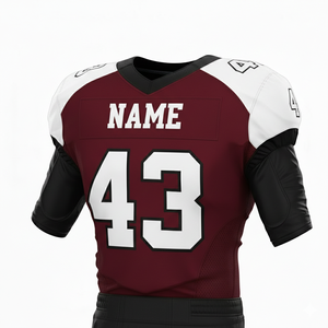 Uniforme de Fútbol Americano Personalizable para Hombre, Jersey Sublimado con Cuello en V, Número 43, Nombre del Equipo, Absorbe la Humedad, Manga Corta Ajustada, para Toda Temporada - Product Image 4