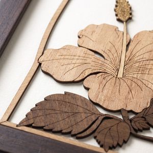 Modern Wood Veneer Botanical Wall Artwork - Product Image 4