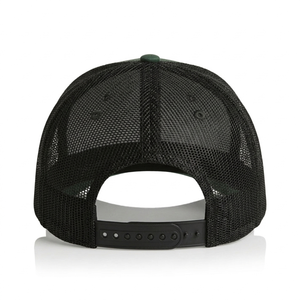 Casquette Trucker en Maille 5 Panneaux Personnalisée de Haute Qualité – Vert Foncé & Noir, Casquette de Baseball Ajustable à Fermeture Snapback pour Hommes et Femmes - Product Image 4