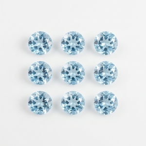 Topacio Azul Natural Facetado Redondo de 6mm, Piedras Preciosas Sueltas Calibradas AAA, Topacio Azul Cielo/Suizo, Precio al por Mayor, Lote a Granel para Joyería - Product Image 1