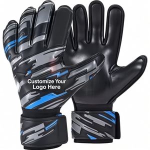Gants de gardien de but de football personnalisables en cuir PU, à doigts entiers, antidérapants, avec sangle de poignet réglable, respirants, unisexes, pour le sport - Product Image 1