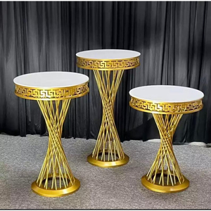 Ensemble de supports à gâteaux modernes en métal avec socle pour cupcakes et base haute pour la présentation et le service de desserts pour bébés, couleur or plaqué, support long - Product Image 4