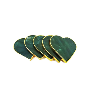 Posavasos de Jade Verde de Alta Calidad en Oferta, Posavasos de Piedra de Cristal con Forma de Corazón para Bebidas, con Soporte para Café, para el Hogar - Product Image 5