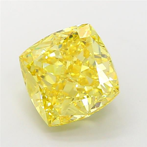 Diamant de laboratoire élégant, jaune vif fantaisie, taille coussin, excellente taille, certifié IGI, type CVD 2A, pierre précieuse non montée pour joaillerie fine - Product Image 4