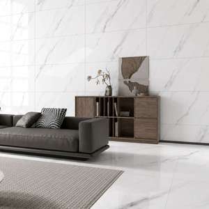 Azulejos de Porcelana de Primera Calidad con Efecto Mármol Blanco Moderno para Interiores, 600x1200mm, Superficie Brillante, Resistentes al Ácido, para Baños y Hoteles - Product Image 1
