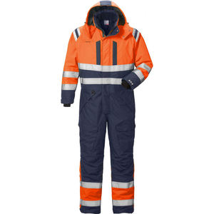 Men's Hi Vis Reflective <b>Work</b> Coverall Polyester <b>Waterproof</b> Windproof Winter Safety Uniform with Hood and Pockets - Product Image 2