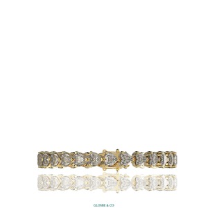 Unisex Heart-Cut Moissanite Tennis <b>Bracelet</b> 5mm Everyday Wear Diamond Glosbe & Co GRA Round Synthetic (Lab Grown) <b>Silver</b> - Product Image 5