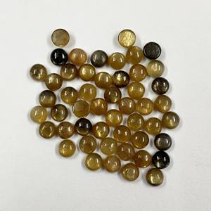 Cabochon plat naturel de haute qualité de 5mm pierres précieuses en vrac éclat doré certifié pour la fabrication de bijoux coût d'usine - Product Image 3