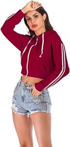 Survêtement 2 pièces en coton uni pour femmes, haut court et design personnalisé, ensemble de sport à la mode - Product Image 5