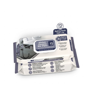 80 lingettes humides en papier pour cuisine, OEM ODM, au bicarbonate de soude, anti-graisse haute performance, parfum citron naturel, nettoyage four, extra puissant - Product Image 3