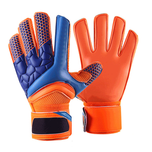 Orange Blue Goalkeeper Gloves Full Finger Non Slip Breathable Adjustable Wrist <b>Strap</b> - Product Image 1