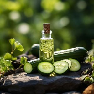 Huile d'extrait de concombre Hanu rare, 100% pure et naturelle, distillée à la vapeur, huile de support pour les soins de la peau et l'utilisation cosmétique - Product Image 1