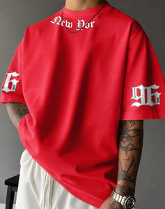 Camiseta de Manga Corta con Cuello Redondo, Informal y Elegante, de Alta Calidad, 100% Algodón Jersey, Personalizada, al por Mayor, para Hombre, de Bangladesh - Product Image 1