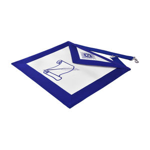 Insignia Bordada de Lujo para Oficiales de Logia Azul, con Imán, Tela Blanca y Borde Azul, para Historiadores de la Francmasonería - Product Image 2