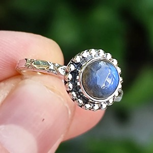 <b>Labradorite</b> <b>Ring</b> 925 Sterling Silver Handmade Boho Statement Promise Jewelry for Women Natural Round Shape Gemstone Jewelry - Product Image 1