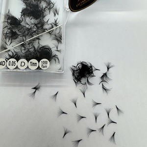 ขนตาปลอมแบบพัดสำเร็จรูป Fluffy Mega Volume  แกนเล็กแหลม 10D 12D 14D 16D สีดำด้าน ขายส่ง - Product Image 2