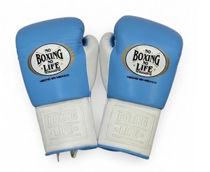 Guantes de Boxeo de Piel de Vacuno Auténtica Blu White, Sin Boxeo No Hay Vida, para Entrenamiento de MMA, con Cordones, Unisex, Ligeros y Transpirables, Venta al Por Mayor - Product Image 4