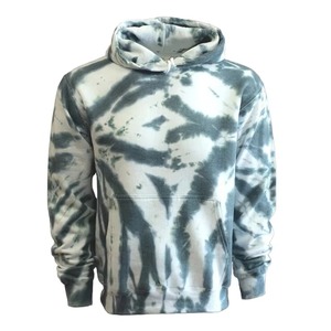 Sweat-shirt à capuche tie-dye bleu ciel pour femme, avec poche kangourou, coupe oversize, personnalisable avec logo OEM - Product Image 2