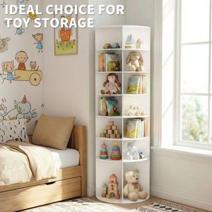 Scarpiera Girevole a 360 Gradi a 7 Livelli in Composito Legno-Plastica Bianco 60x60x184cm - Product Image 1