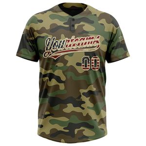 เสื้อซอฟต์บอลลายพรางแบบกำหนดเองสำหรับผู้ชาย แขนสั้น พิมพ์ลายแบบซับลิเมชั่น ระบายเหงื่อได้ดี ผลิตจากโพลีเอสเตอร์ 100% ชุดทีม - Product Image 1
